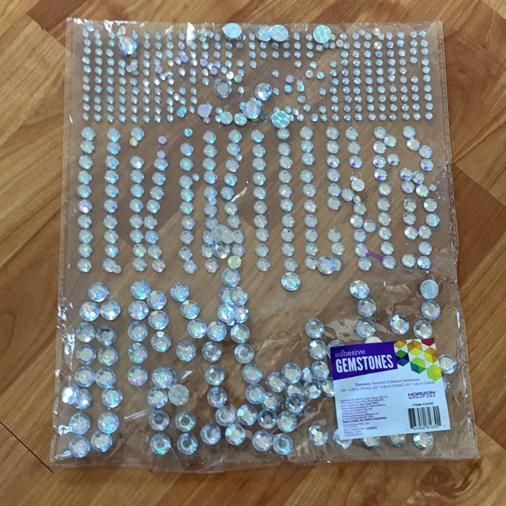 Pack of adhesive gemstones